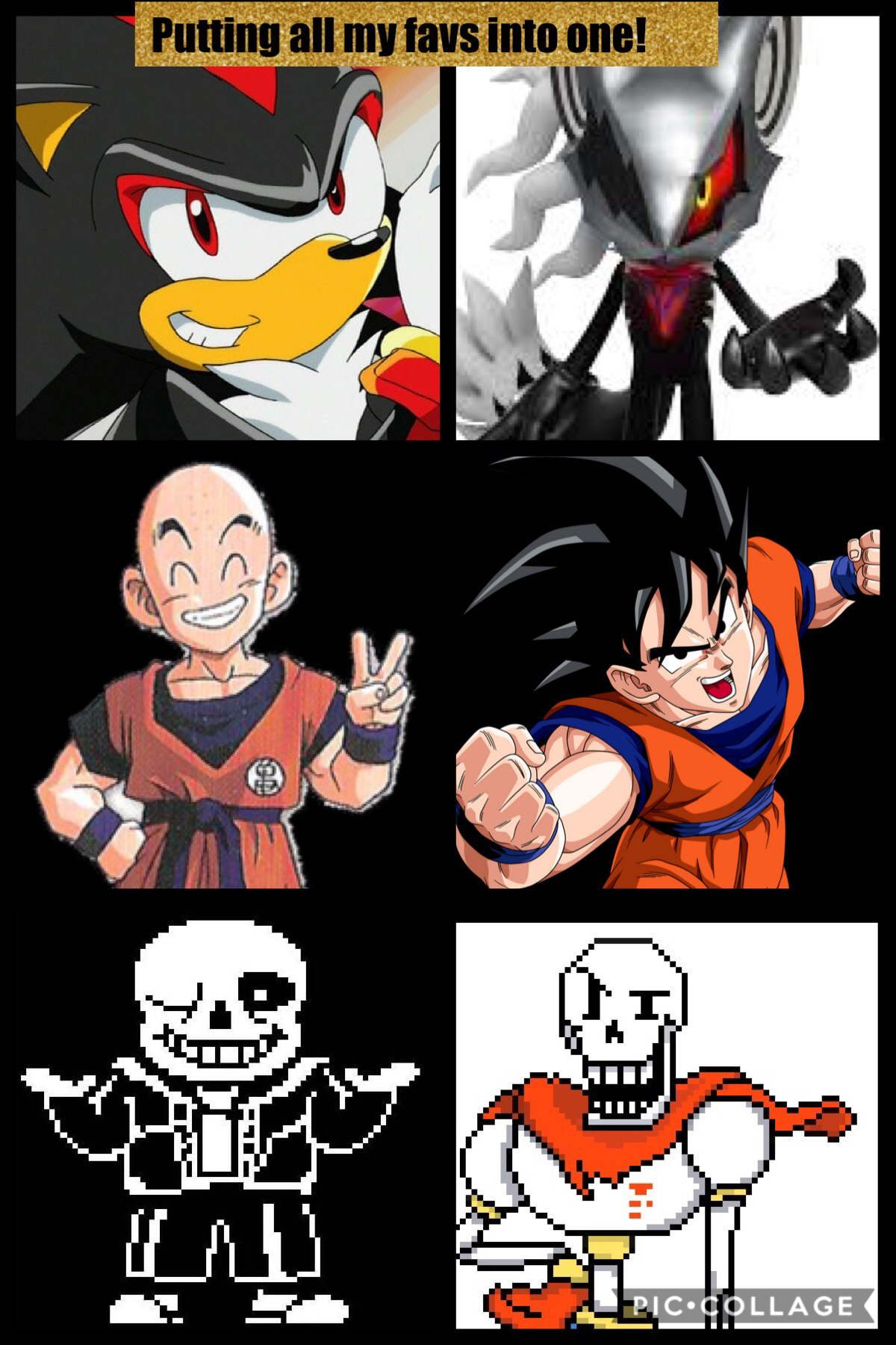 These are all my favorites. We first have Shadow, then Infinite, Krillin, Goku, Sans, and Papyrus! Who’s YOUR fav? Comment down below!