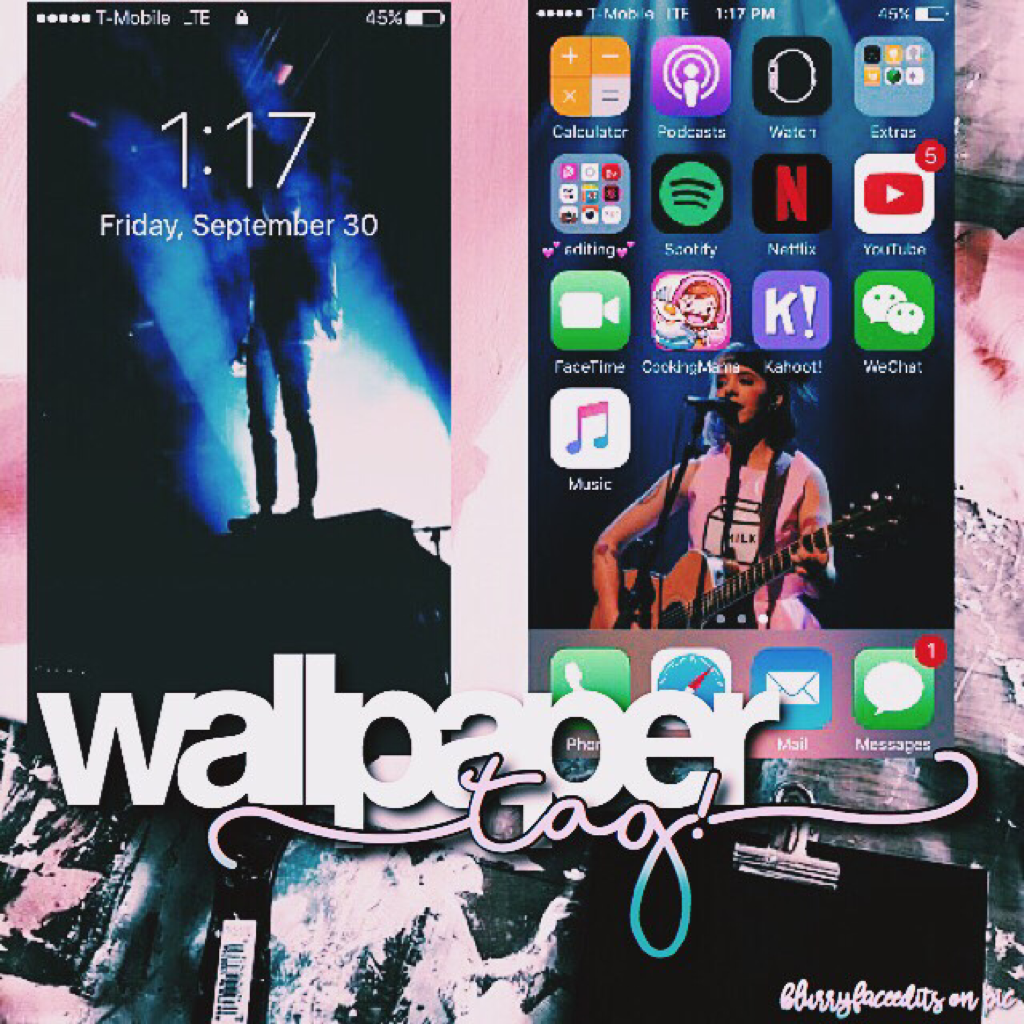 Idk I wanted to do this (lock screen is Tyler Joseph and home is Melanie ) 💕❤️