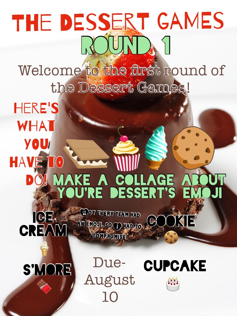The Dessert Games round one GOOD LUCK YALL
