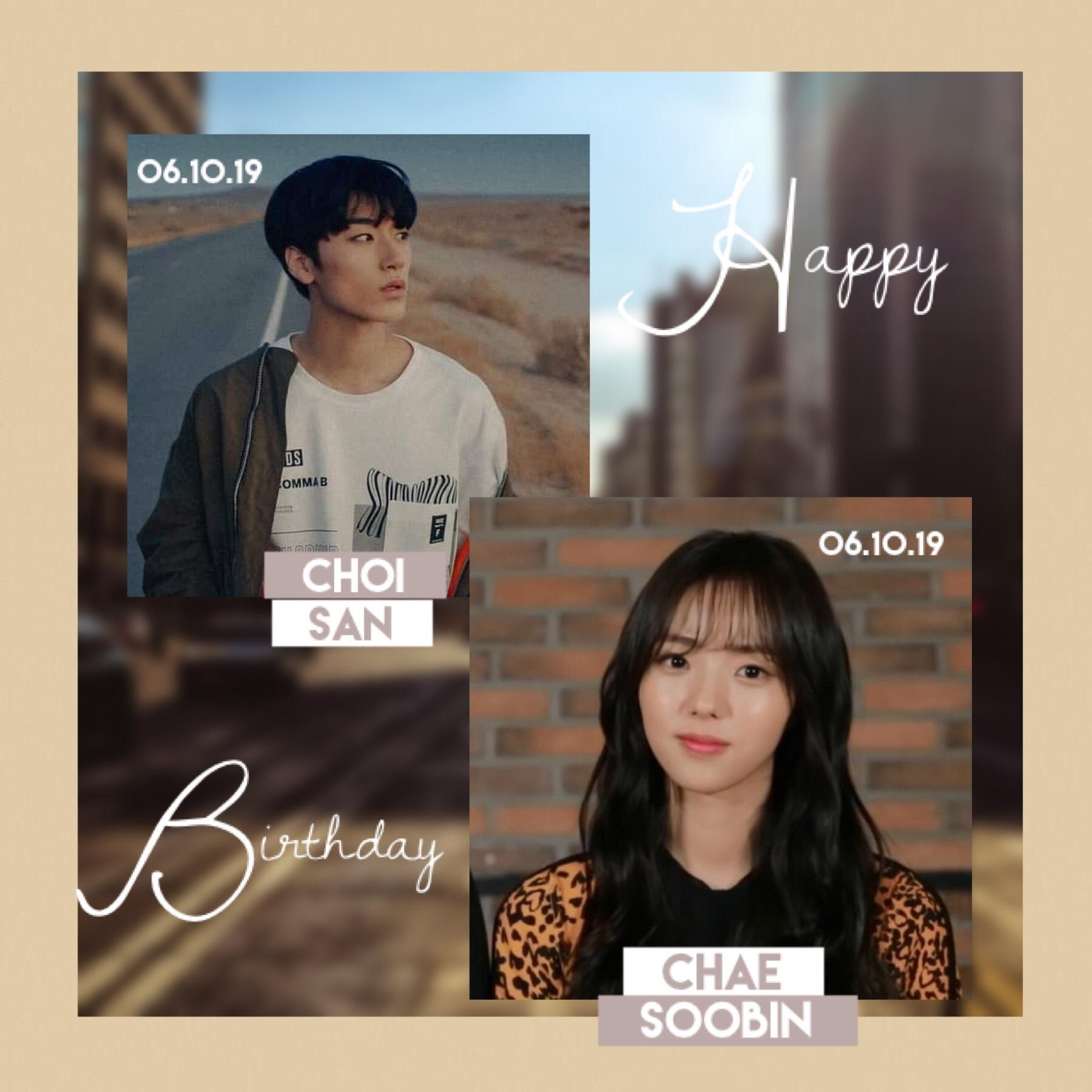 • 🥳  •
hi, it's drea! 💞 happy birthday to these two idols!! its san's birthday (my bb from ateez LOL). here is my first edit for this acc. i'm in a diff. timezone, sorry if this edit may be too early for you 😅