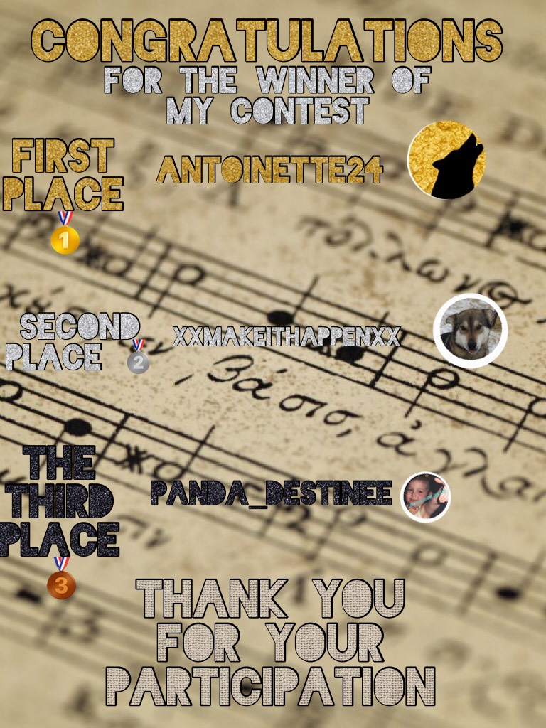 Congratulations for the winner of my contest. And thank you for all participation