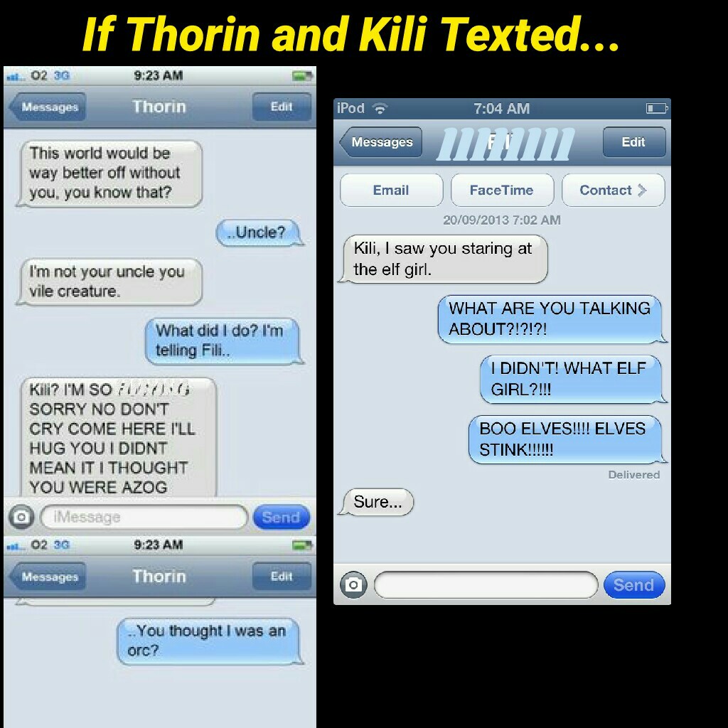 If Thorin and Kili Texted...