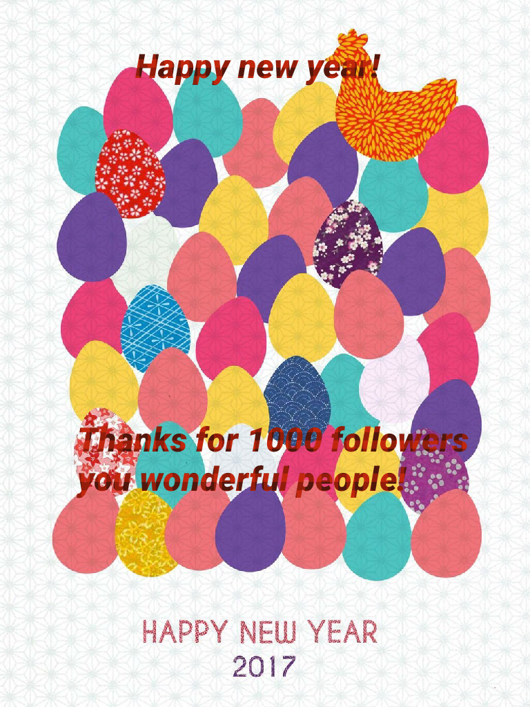 Thanks for 1000 followers you wonderful people!