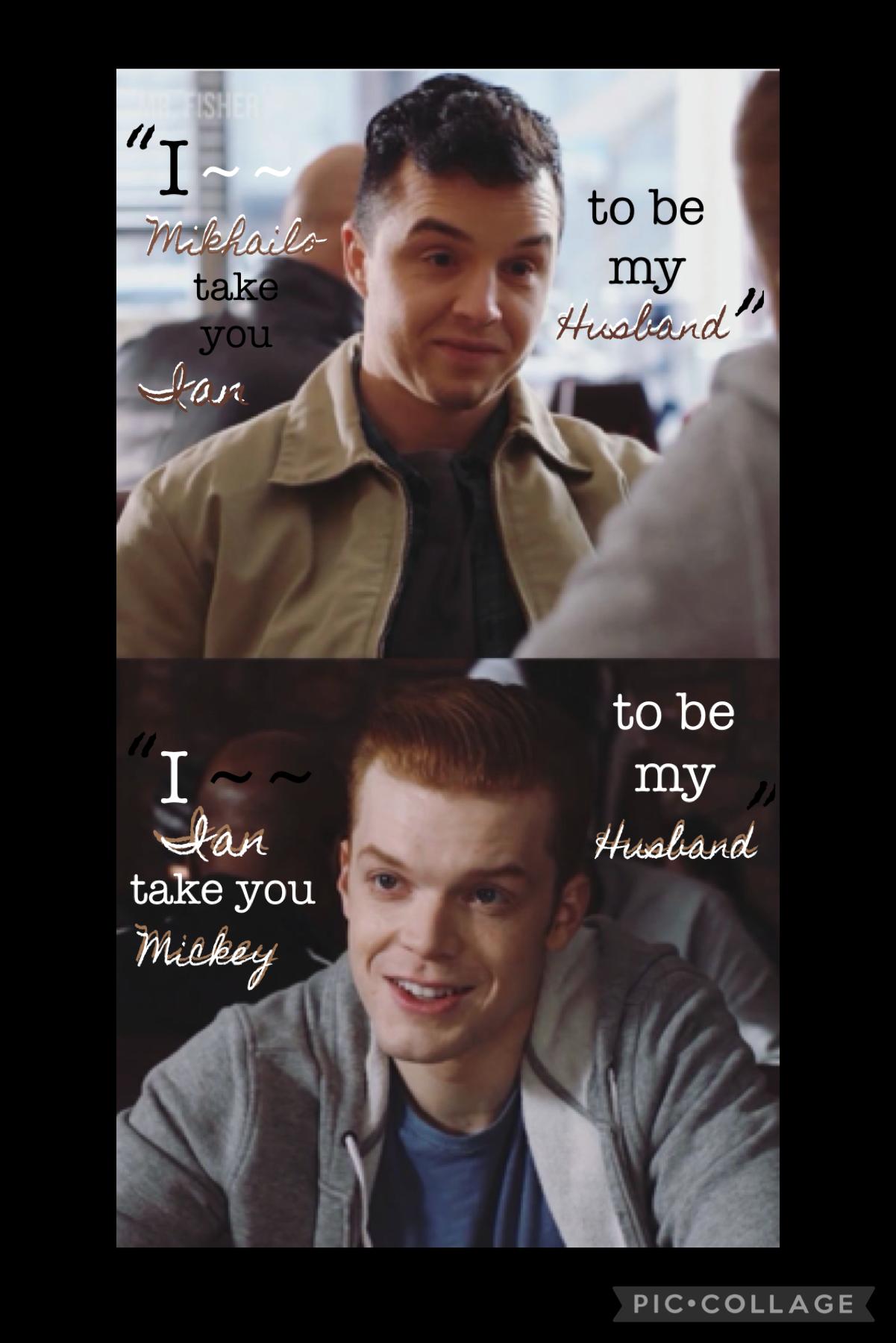 I know I rarely post on here anymore, but here’s a cute Ian and Mickey wallpaper I made myself :)