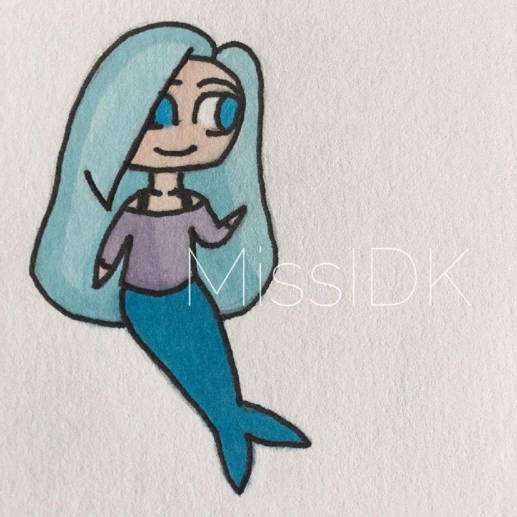 💙TAP HERE FOR ART STUFF💙
I drew, inked, and colored this in early May for #Mermay on Instagram, but I just now posted it 😂 It's chibi mermaid Gwen 💙😊 Like for more!👍//💙MissIDK