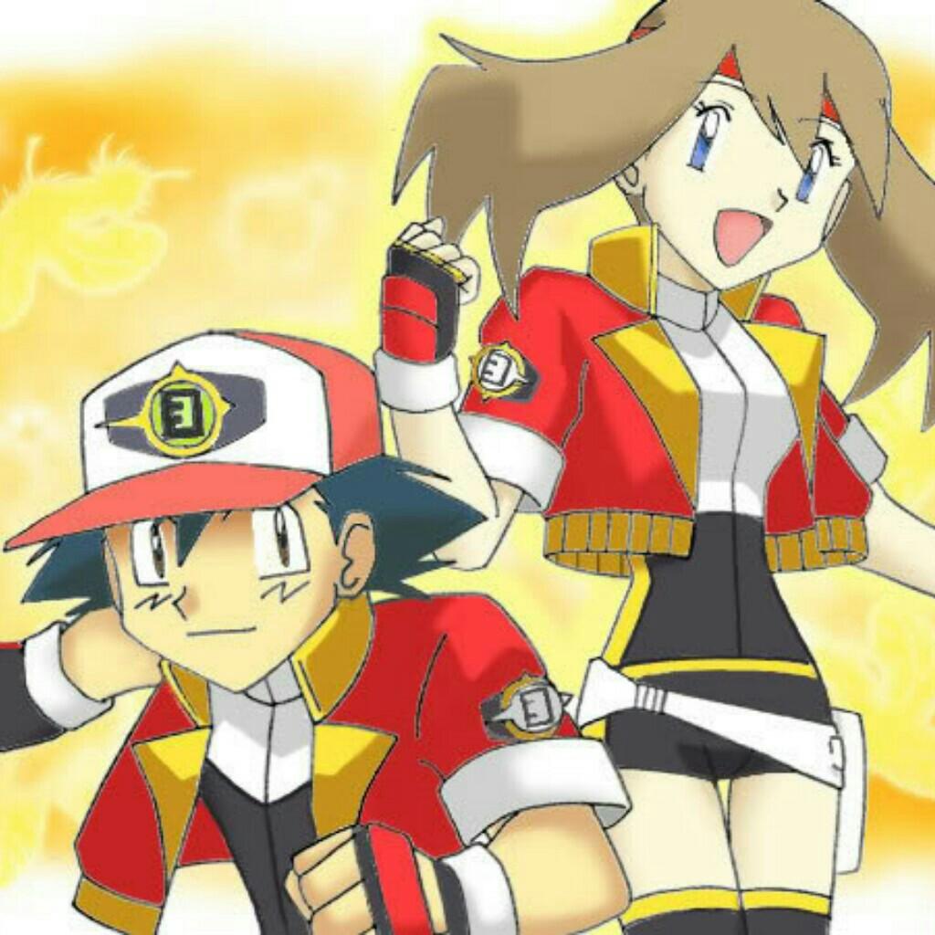 Ash and May as Pokémon Rangers😂