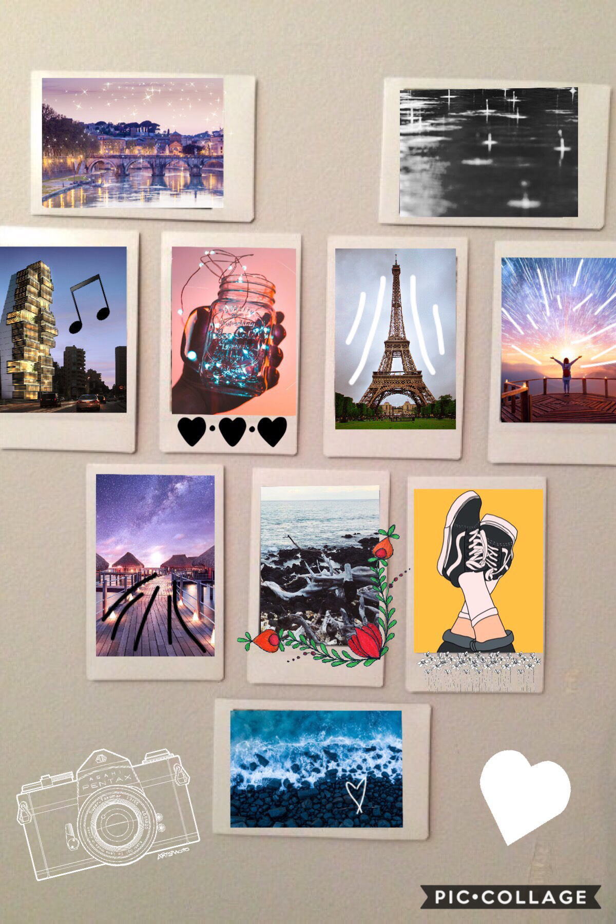 TAP
I think this is really cool looking because I found the background picture of polaroids then I just put pictures I liked over it! Then I added some cute little decorations/doodles
12/29/18