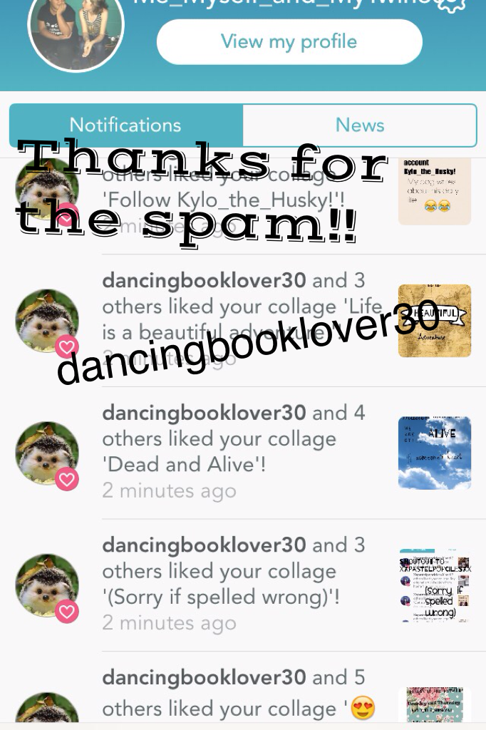 Thanks for the spam!! Go follow her!