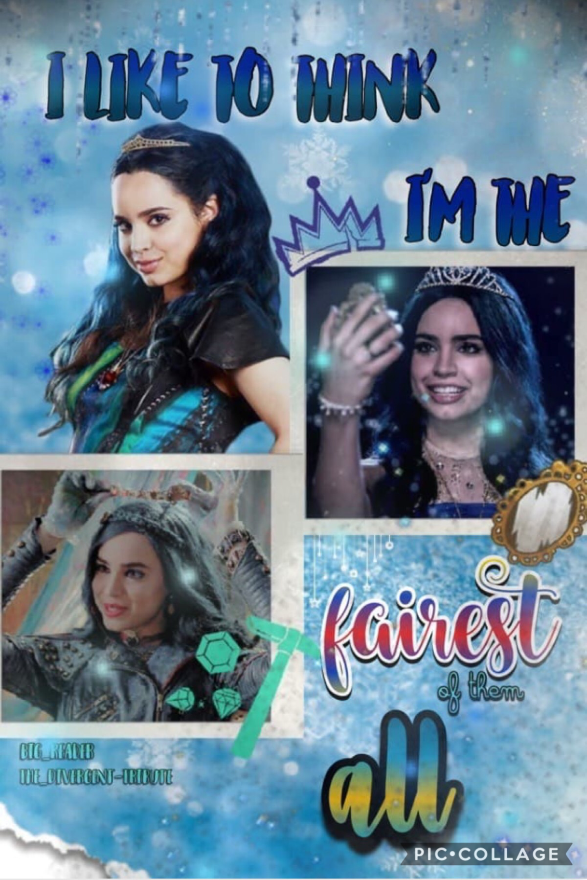 Collab with the stunning and kind-hearted user, The_Divergent-Tribute !
Evie, the daughter of the Evil Queen! 👑 She did the text and I did the background! Hope y’all Ike it! Rate /10 💙QOTD: favorite VK? AOTD:Evie😍
