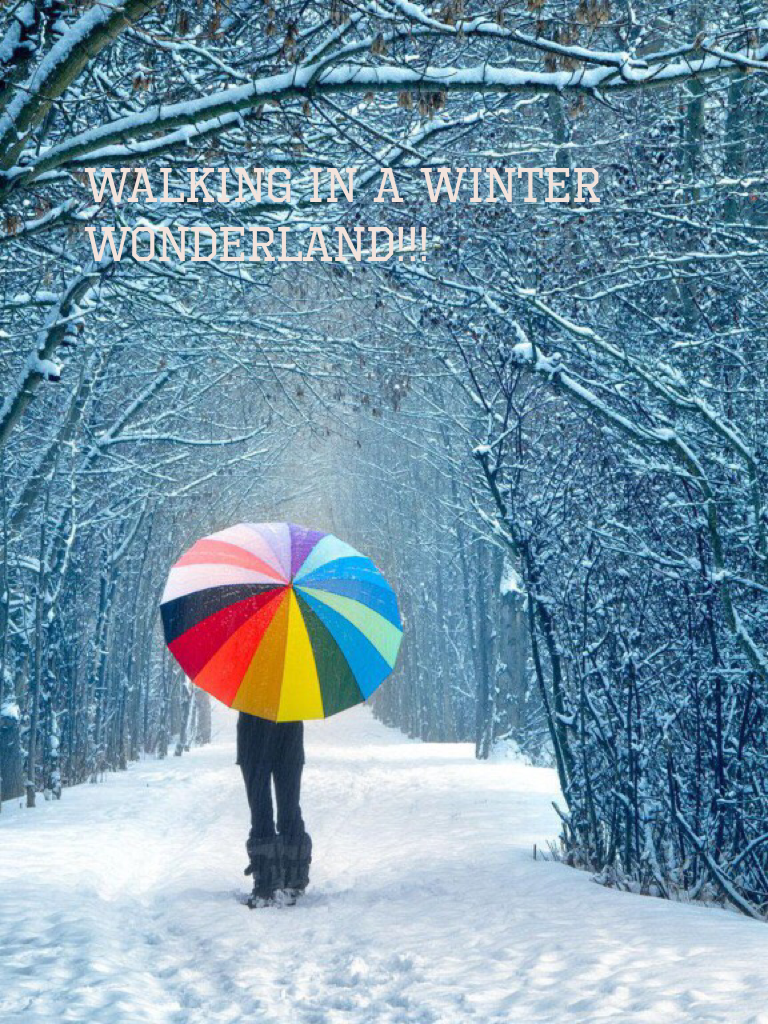 Walking in a winter
Wonderland!!!