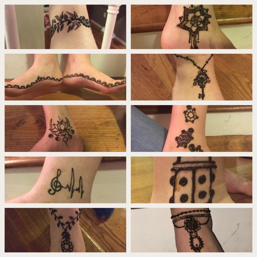 I went to a party...and we got henna! The top left one is mine. Sorry for being inactive, I’ve had a lot going on! 