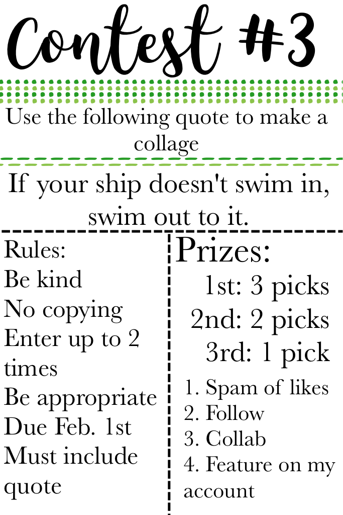 Click
Contest 3! Two more contests! Tell your friends! Tell everyone!