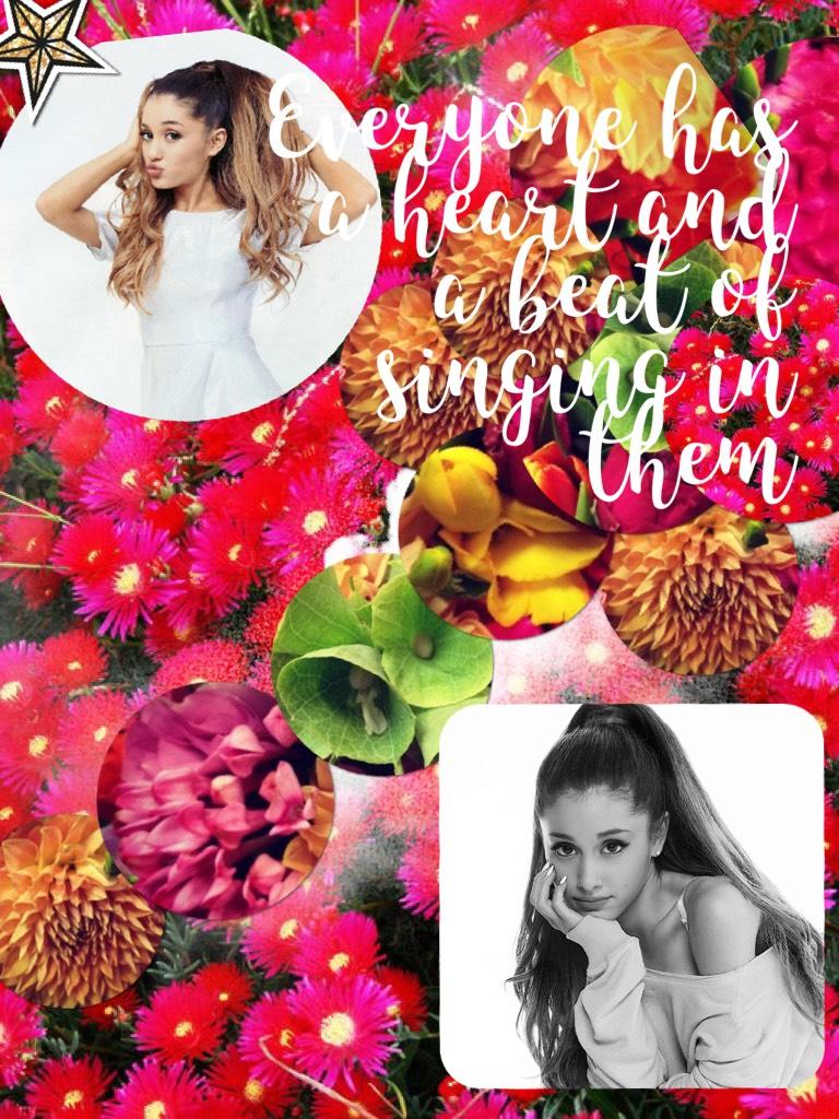 Everyone has a heart and a beat of singing in them! So I did get an idea from a fabulous Pic collage and I kinda stole it so I'm so sorry I was such in love with it I wanted to make a edit too but this time it's Ariana Grande!