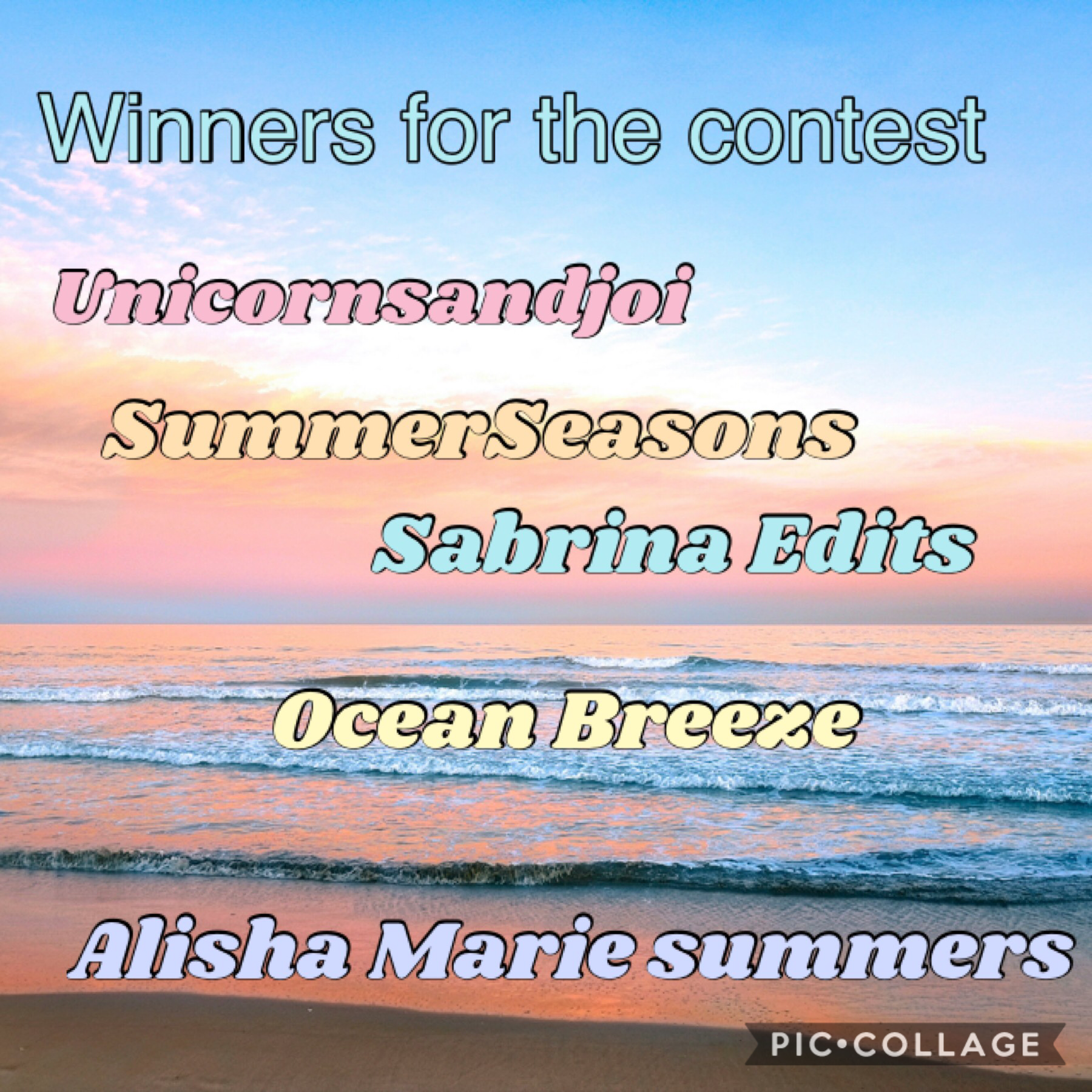 Winners for the contest