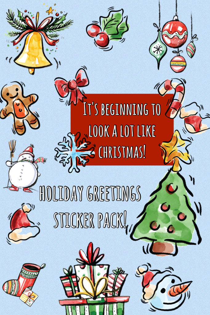 holiday greetings sticker pack!