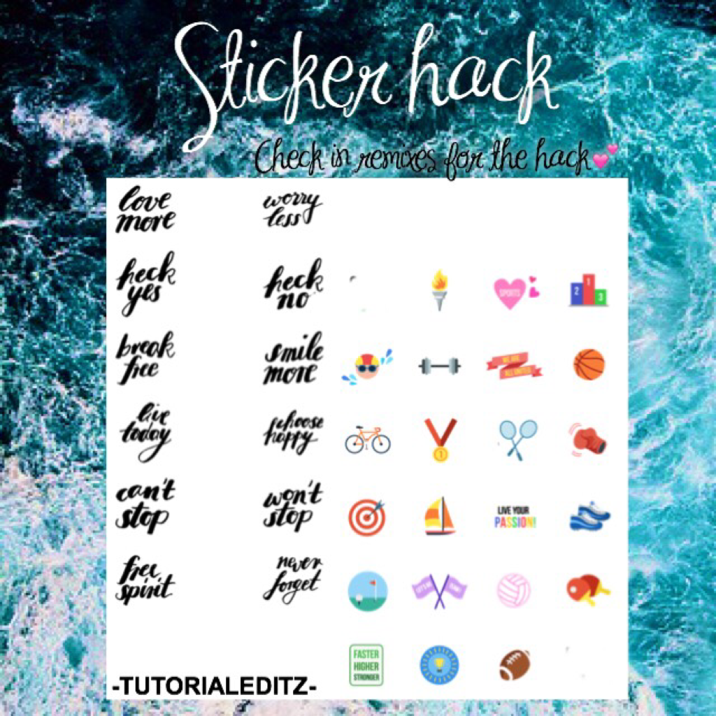 You can do this with many sticker packs💕look in remixes for the hack, it's not a proper computer hack😂😂