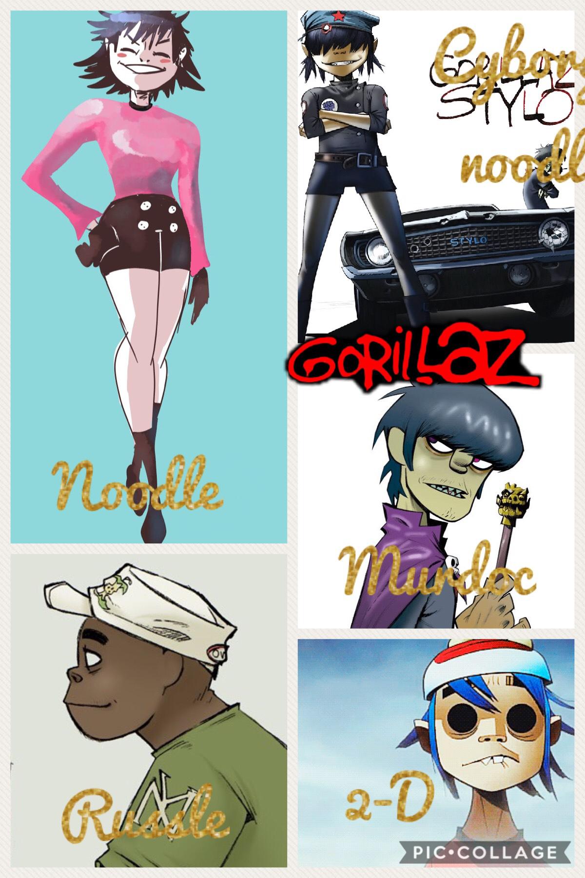 Gorillaz band members BTW HIT THAT LIKE BUTTON AND STAY UNIQUE and cyborg noodle is not a permanent member 