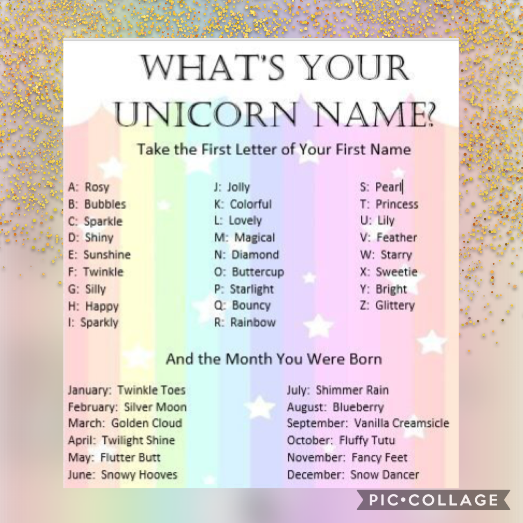 What’s ur unicorn name???:)