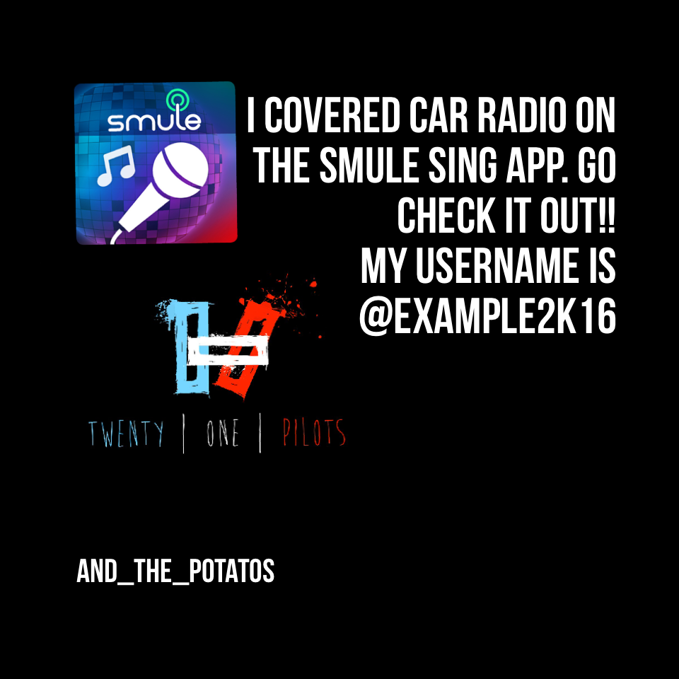 I covered Car Radio on the smule sing app. Go check it out!! 
My username is @example2k16