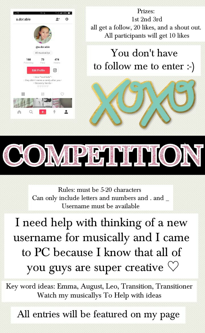 EASY COMPETITION!!! think of a new musername for me :-)