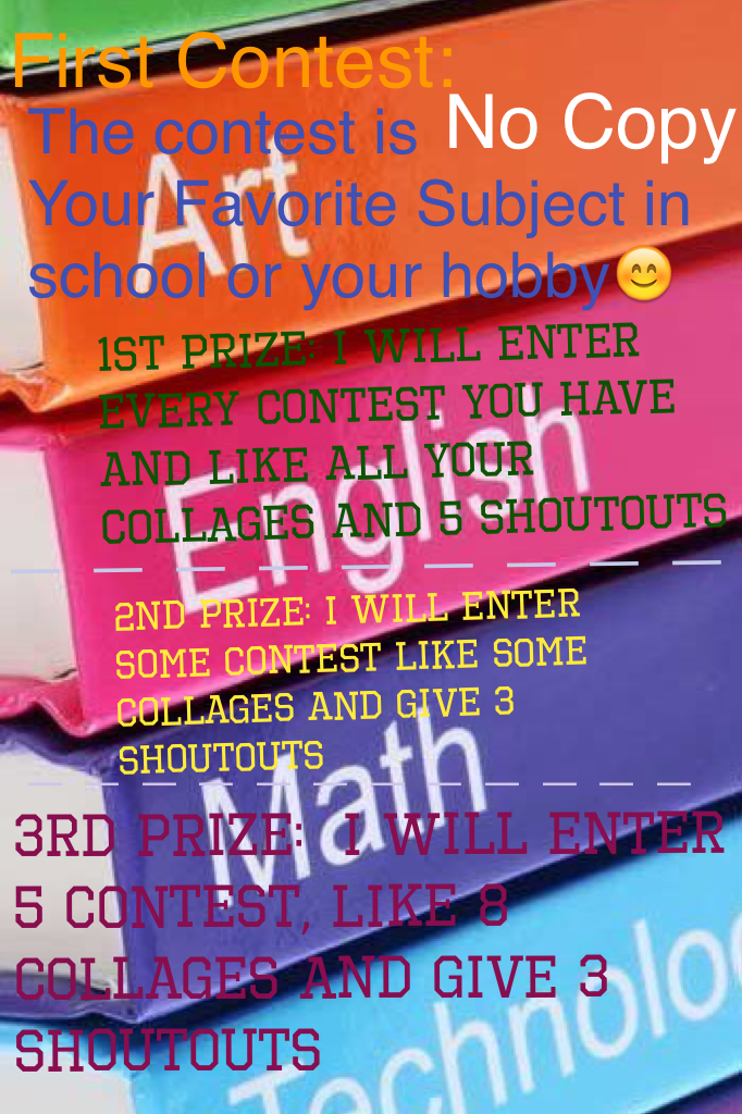MY FIRST CONTEST!!! I hope you enter and I hope you can read it😊