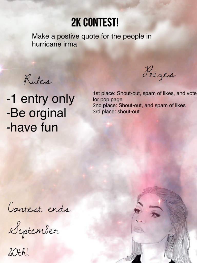 Contest! Thank you all so much! I know we are not quite at 2k but we are extremly close, so I decided to post this! Good Luck! 