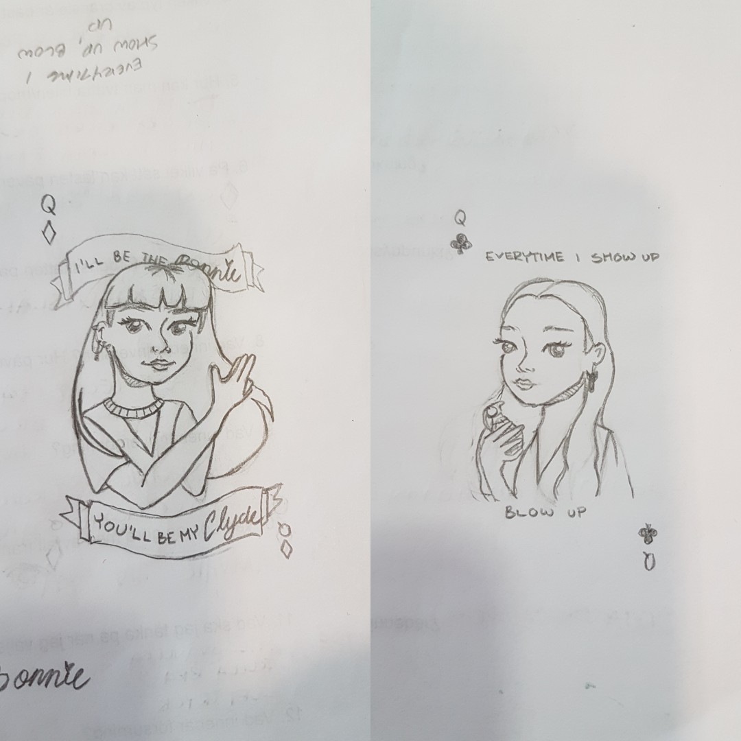 🖤💗 did some concept sketches for a blackpink pack of cards♦️♣️ definitely feeling the lisa one more than the jennie one, good thing its just concept sketches 🙃 