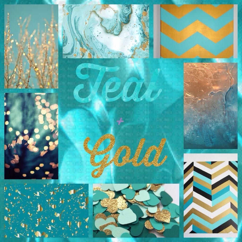 Teal and gold