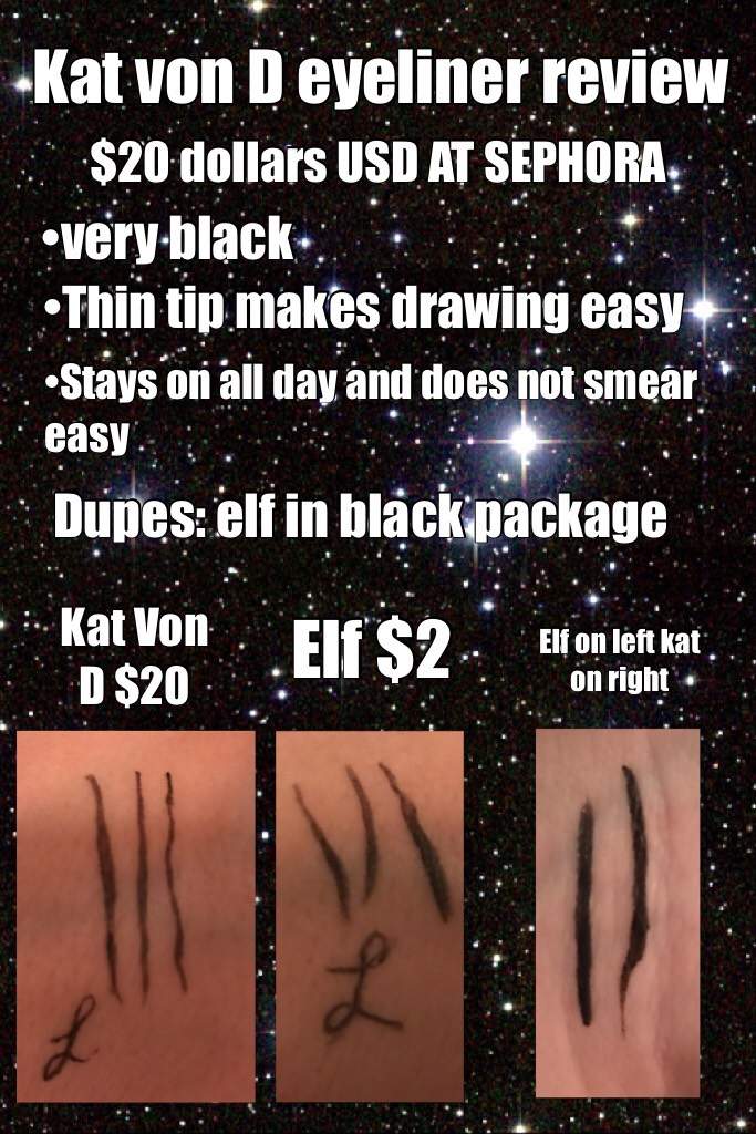Kind of the same thing thooo. But the 18 dollar difference. Sorry for the not straight lines I can't even 😂😂 Elf does smear and has less of a wear time but idek😬