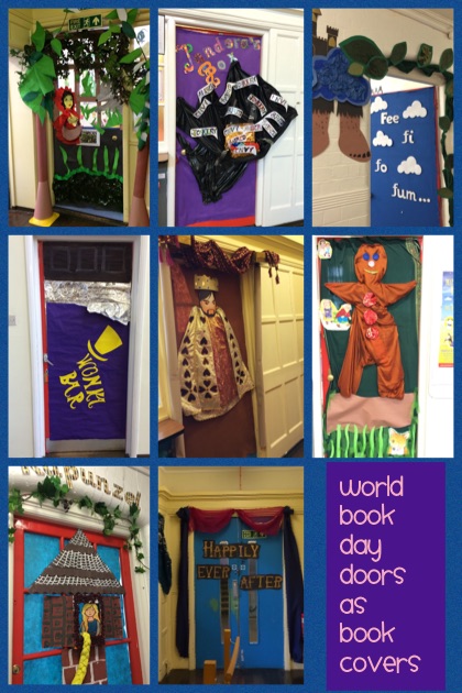 World book day tomorrow - school transformed tonight with classroom doors as book covers - awesome! 