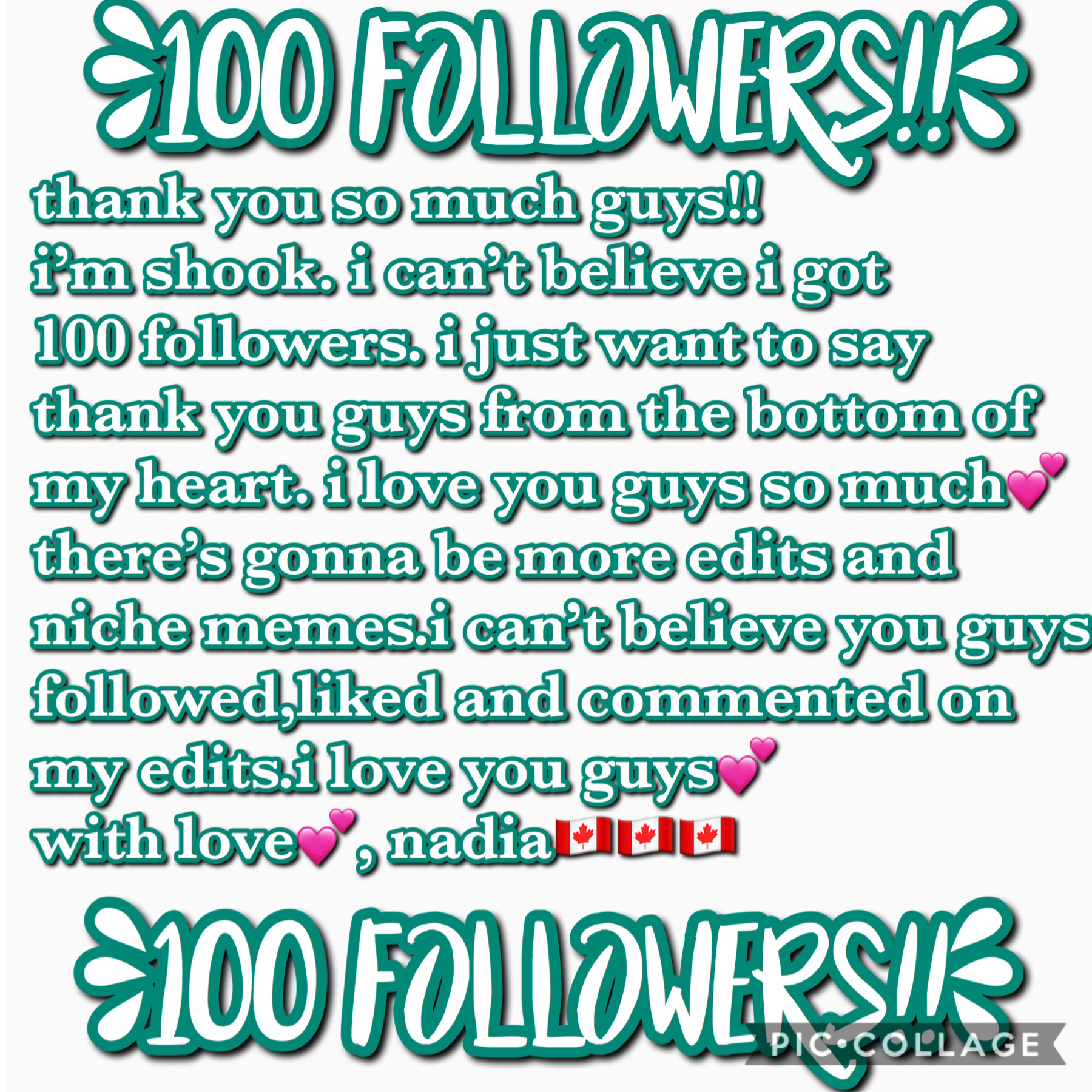 ♡Tap



peachyniche::❃
OMG!!!!!!! I CANT BELIEVE I GOT 100 FOLLOWERS!! I JUST WANT TO THANK YOU GUYS AND THE FRIENDS THAT I HAVE MADE ON PC💕💕I LUV YALL SO MUCH😘😘😘😘

—date:7/8/18
—time:7:05
—qotd:i love you guys so much💕💕
::❃
