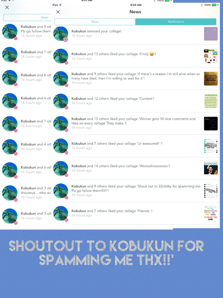 Shoutout to kobukun for spamming me thx!!'