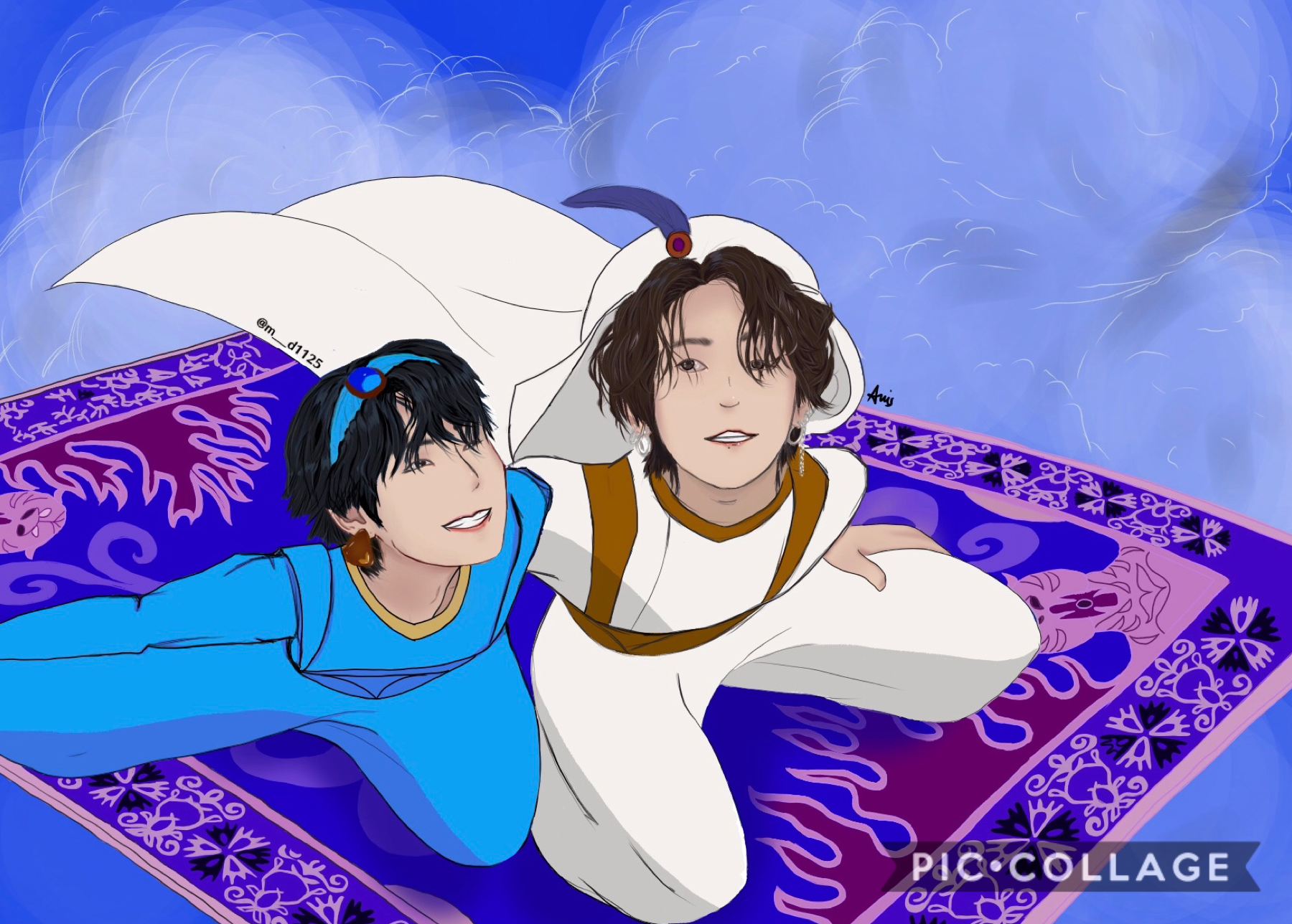 It’s been a while 
As you can see it’s taekook x aladdin, had this in my head so I took my motivation and drew this 
