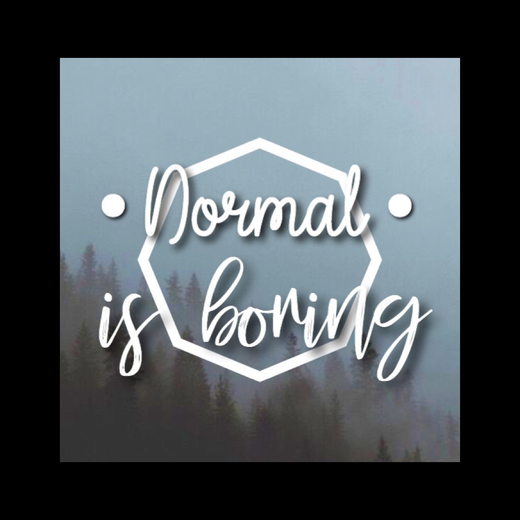 • NORMAL IS BORING •
//
This is probably my favorite one yet
🖤