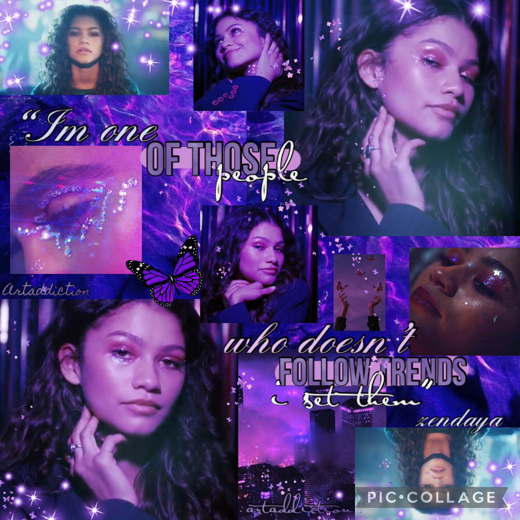 Hey guysss sorry this collage is a lil messy, i live purple so much ahh and zendaya lol , hows everyone I tested positive for covid but im feeling much better x 💜✨