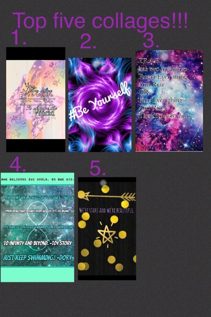 These are the top 5 winners and collages they made