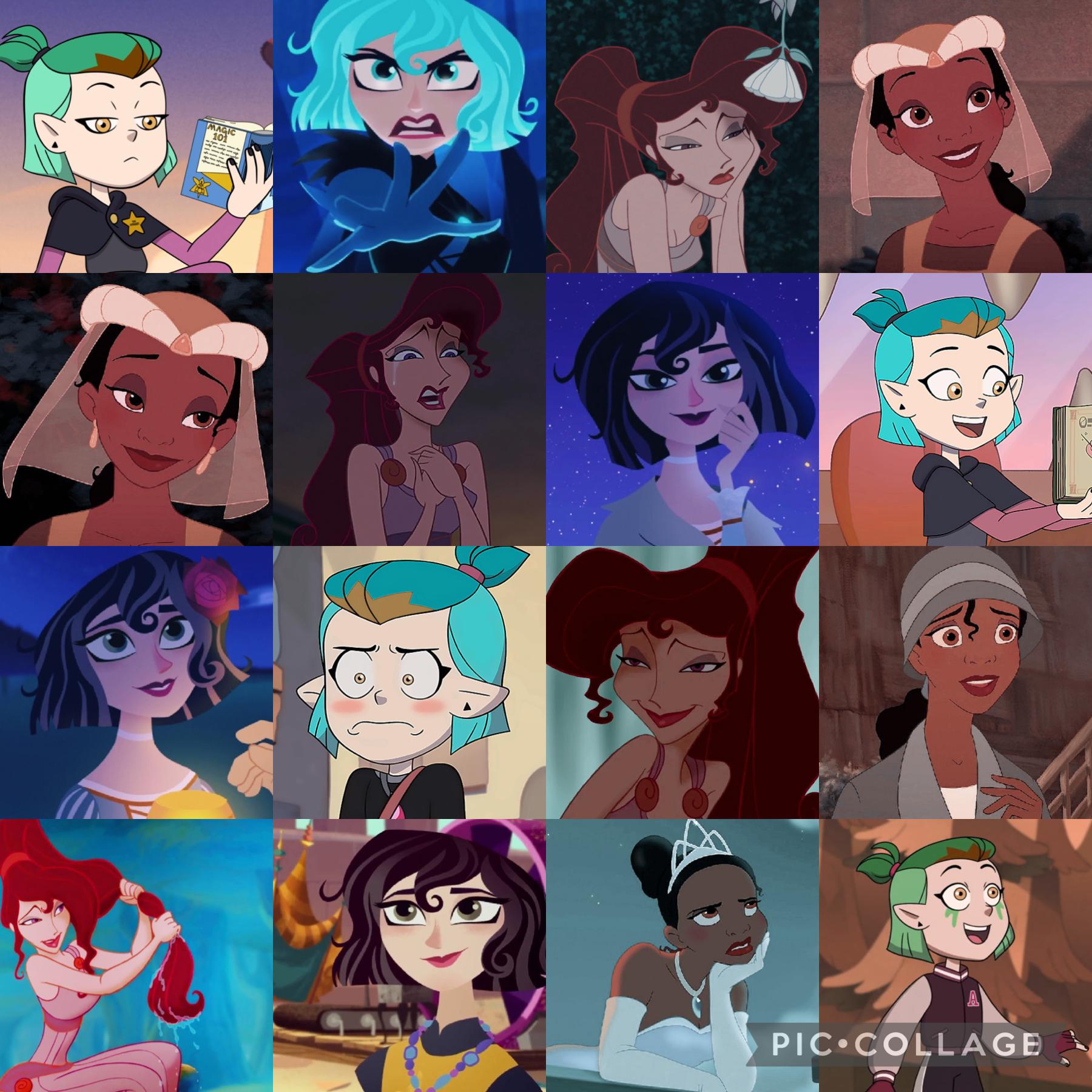 💖TAP💖
These are my 4 favourites Disney characters: 
Tiana (the princess and the frog)
Amity Blight (the owl house)
Cassandra (Tangled the serie)
Megara (Hercules)
I LOVE them, they represent me the most and that’s why they’re my favourites!💖