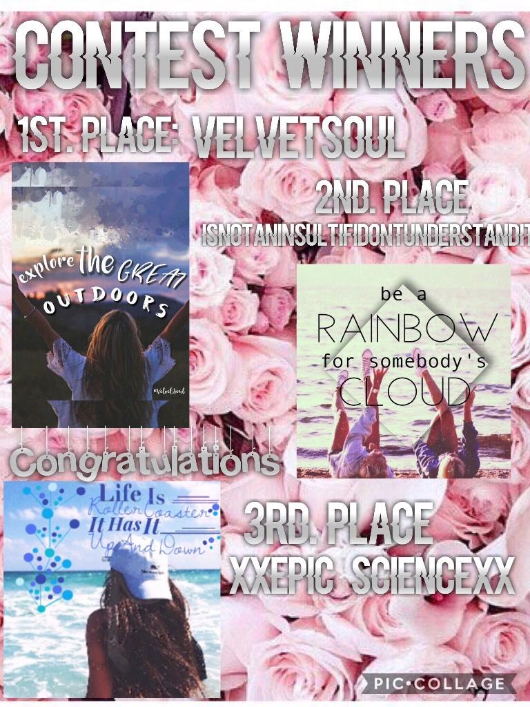 CONTEST WINNERS!!!💕Tap💕

First, I'm sorry for the delay I was so busy 😅
And I loved all the entries (sad I only could pick 3)
Comment 🦄 if you want more contest! 