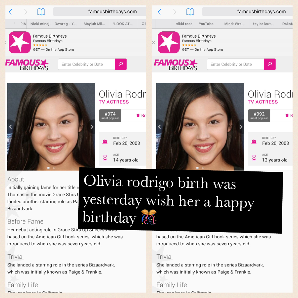 Olivia rodrigo birth was yesterday wish her a happy birthday 🎊 