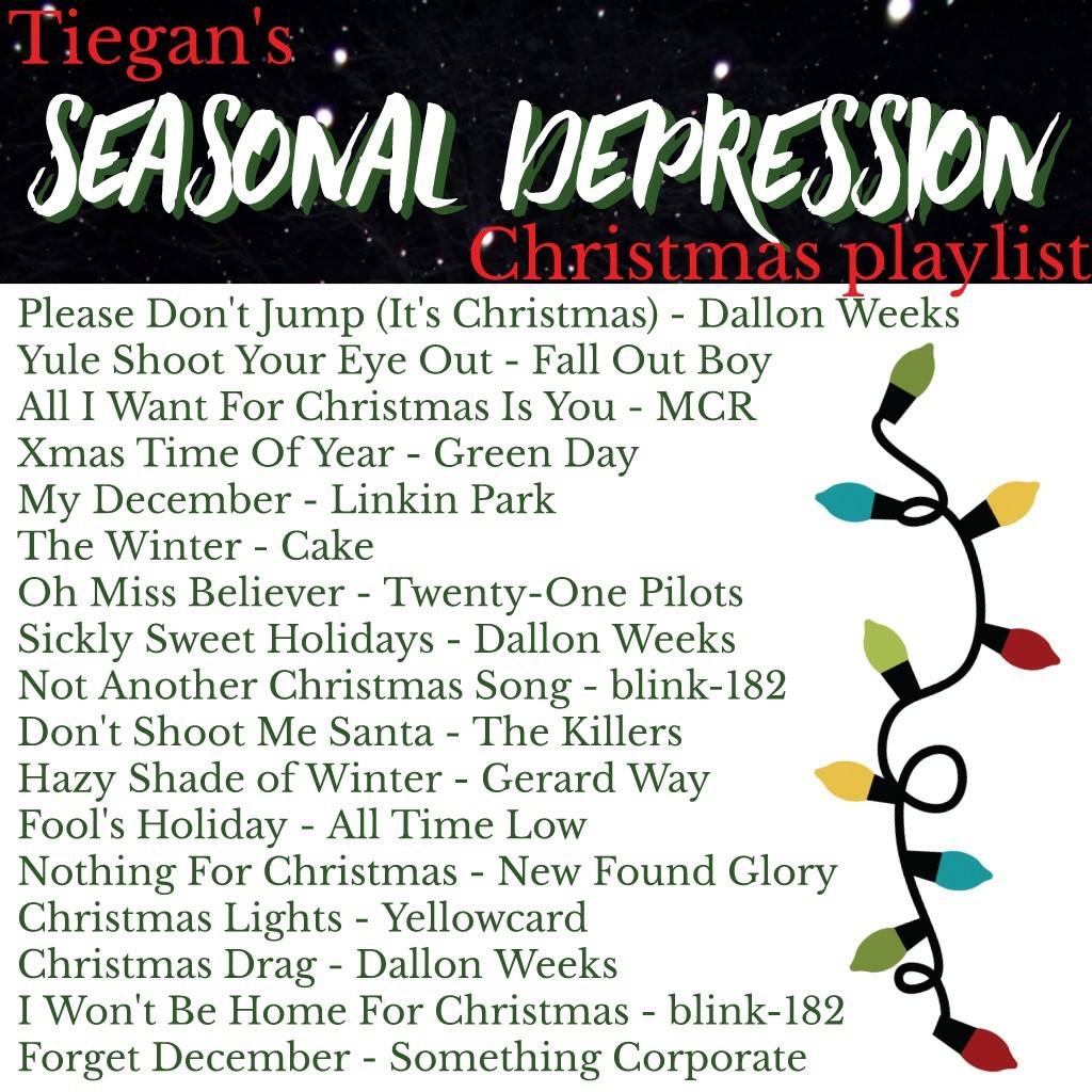 this is really long sorry but this is what I listen to at Christmastime, enjoy my emo winter playlist (yes, I stole this idea from straight from Kay)