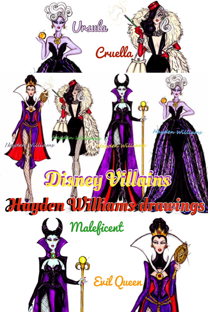 Hayden Williams drawings Disney Villains
