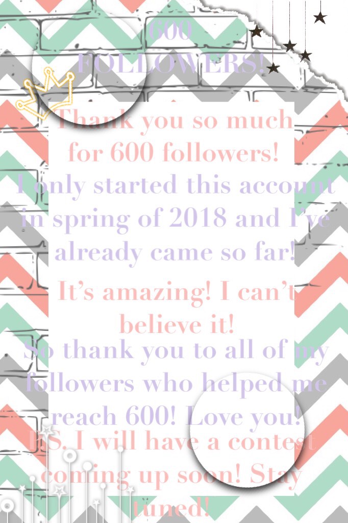  YAY 600 followers!!! 👏🏻👏🏻💖💖