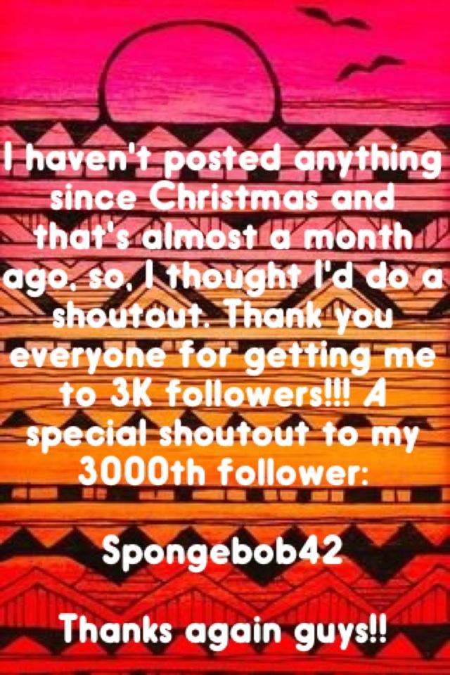 3000 followers!