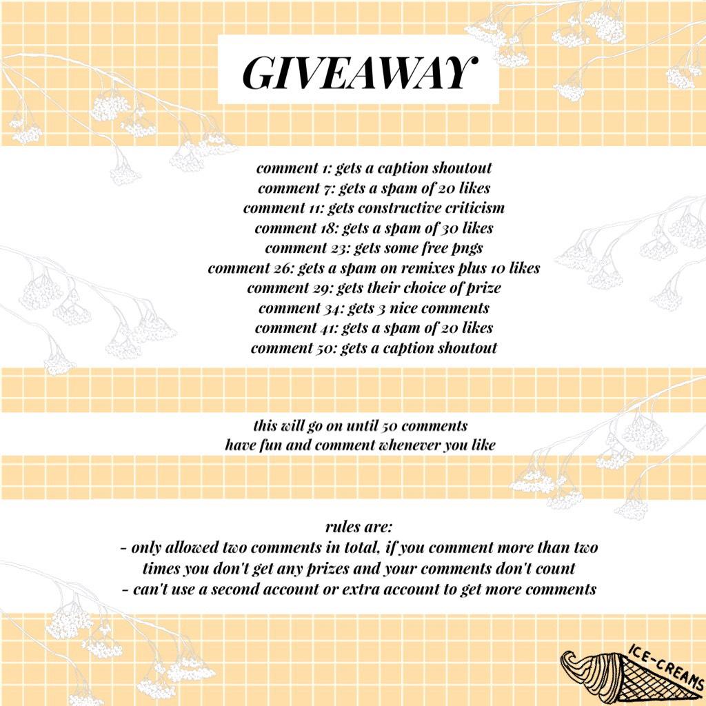 : click here :

Lol, here's the giveaway! It was inspired by basically every giveaway I have seen recently.😂 anyways, hope you guys r having a good day