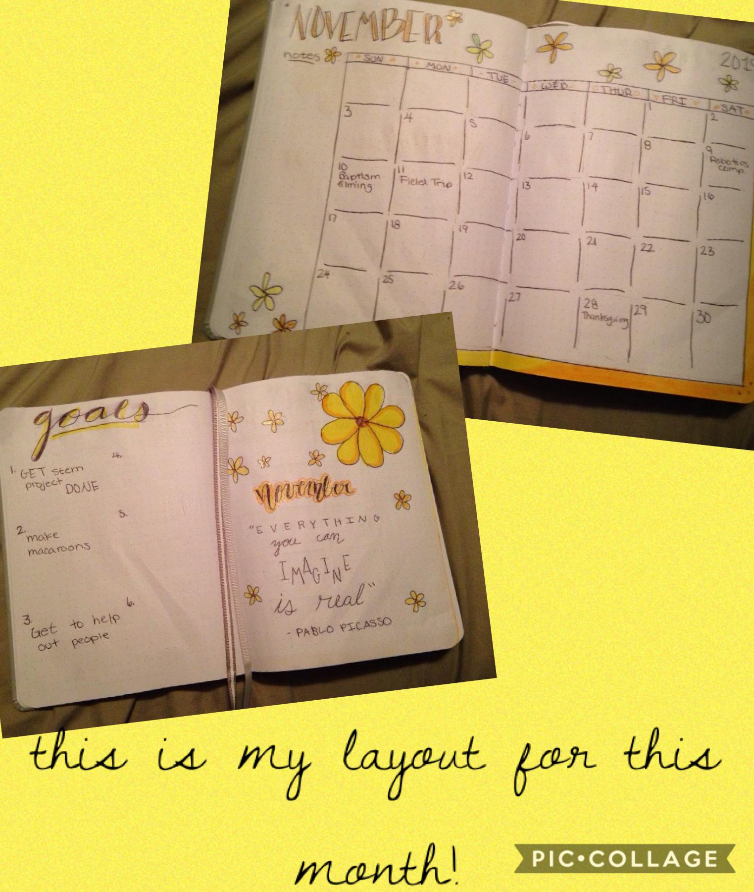this is my layout for my bullet journal!! 