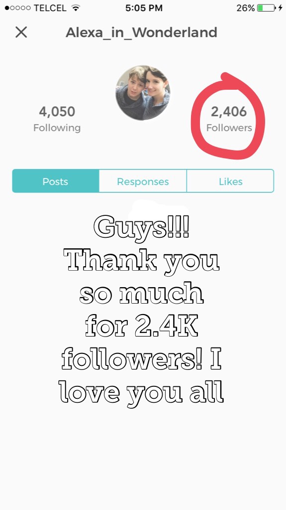Guys!!! Thank you so much for 2.4K followers! I love you all