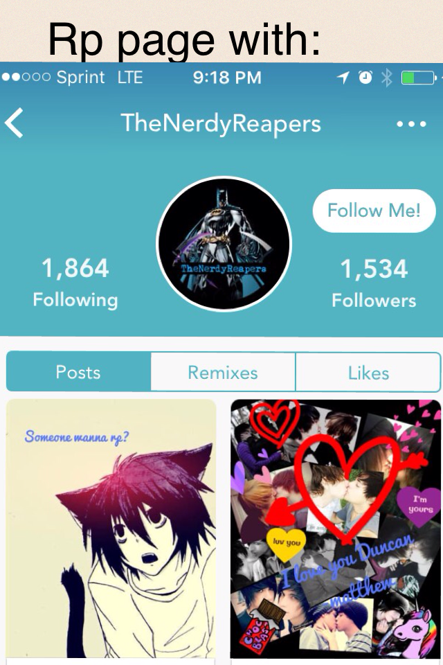 Rp page with: TheNerdyReapers! 