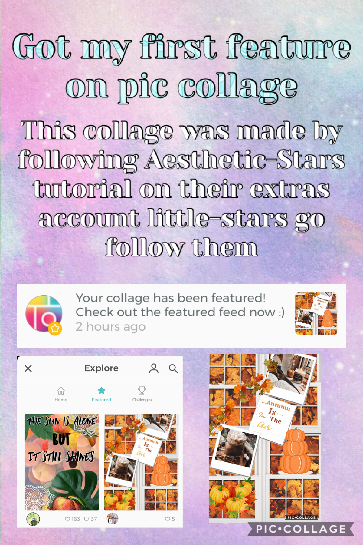 First feature on pic collage as I followed Aesthetic Stars tutorial on their extras account Little stars go follow them they are amazing 