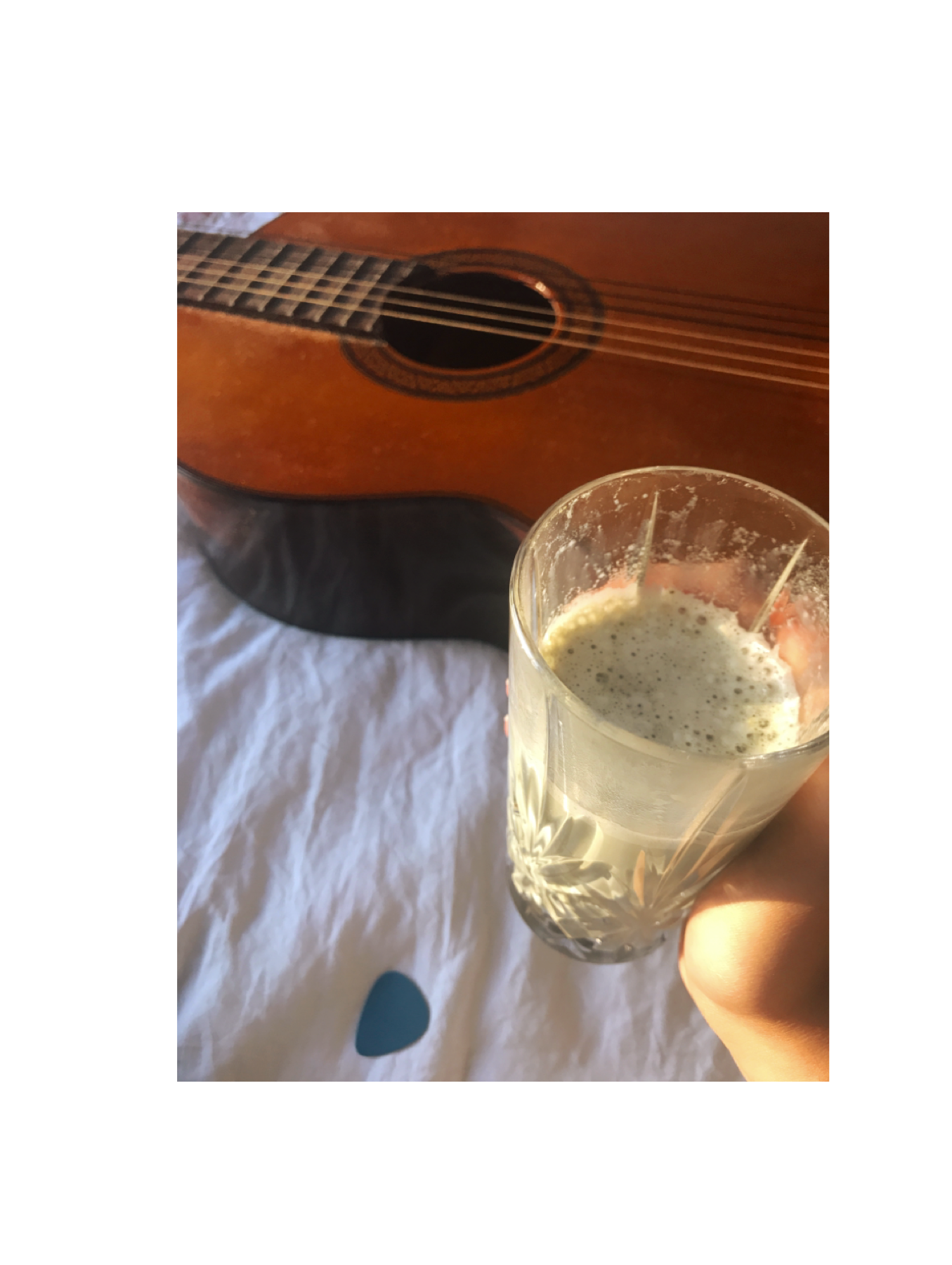 matcha latte, golden hour, and guitar playing 💫good vibes 💫