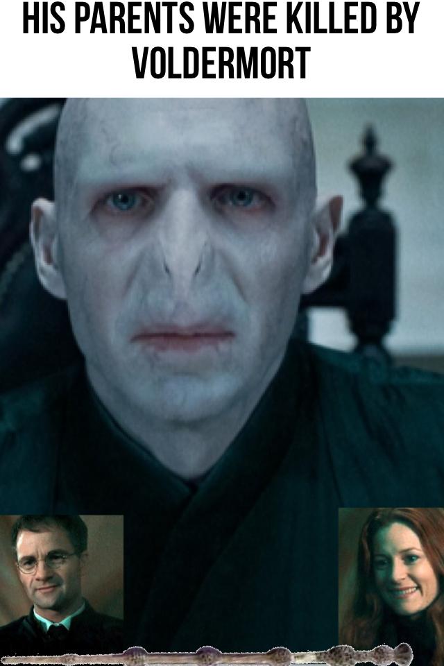 His parents were killed by voldermort-line 3